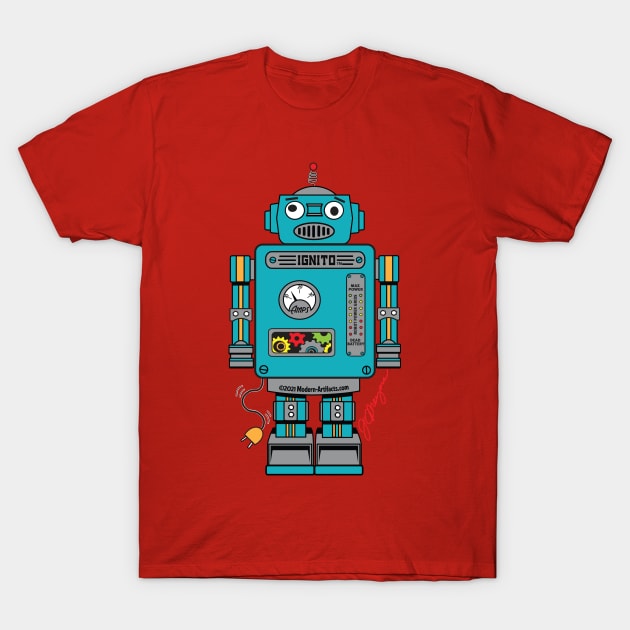 IGNITO THE ROBOT T-Shirt by Modern-ArtifactsLLC